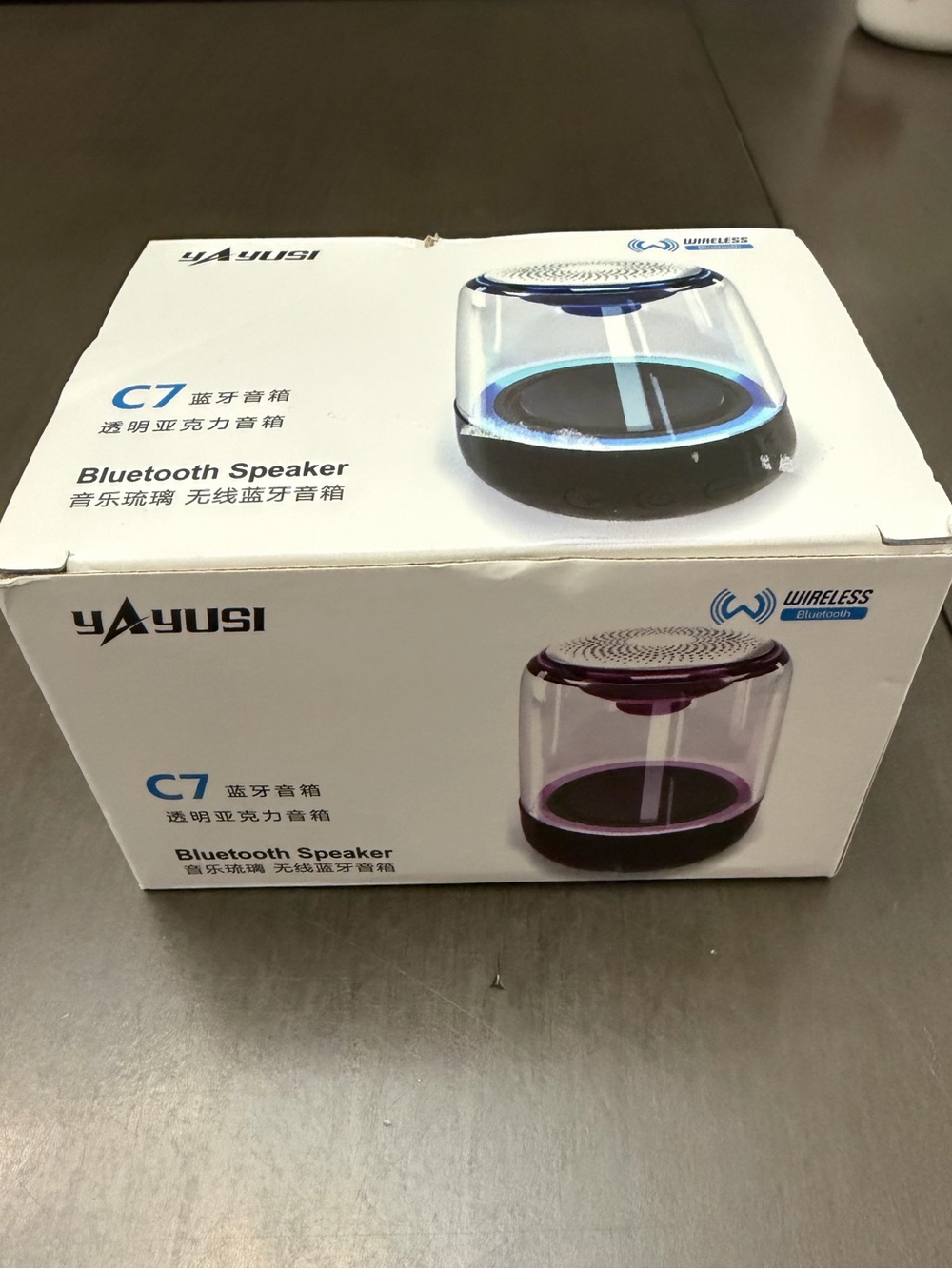 C7-Portable Wireless Transparent Bluetooth Speaker Led Colorful New Open Box